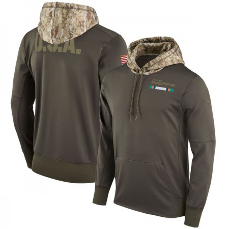 Men's Dallas Cowboys Olive Salute to Service Sideline Therma Pullover Hoodie