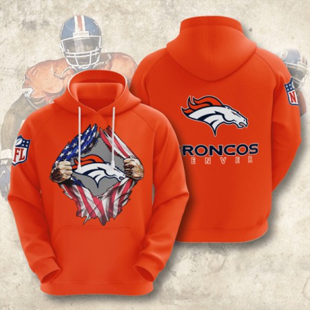 Men's Denver Broncos Orange 3D Trending Hoodie