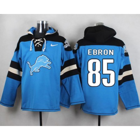 Lions #85 Eric Ebron Blue Player Pullover NFL Hoodie