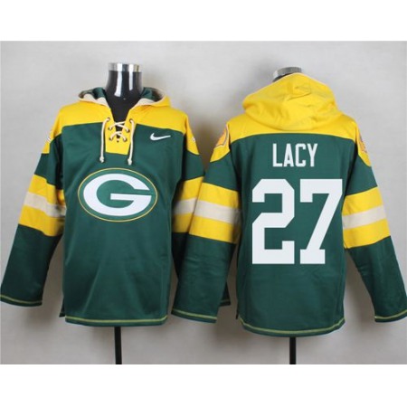 Packers #27 Eddie Lacy Green Player Pullover NFL Hoodie