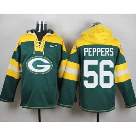 Packers #56 Julius Peppers Green Player Pullover NFL Hoodie