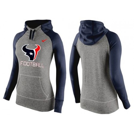 Women's Houston Texans Performance Hoodie Grey & Dark Blue