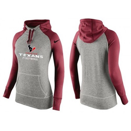 Women's Houston Texans Performance Hoodie Grey & Red_2