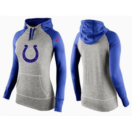 Women's Indianapolis Colts Performance Hoodie Grey & Blue_2
