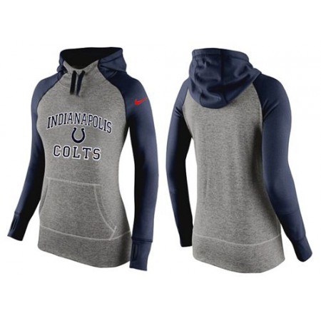 Women's Indianapolis Colts Performance Hoodie Grey & Dark Blue