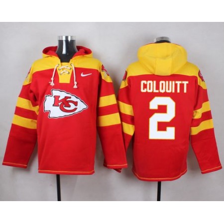 Chiefs #2 Dustin Colquitt Red Player Pullover NFL Hoodie