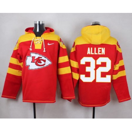 Chiefs #32 Marcus Allen Red Player Pullover NFL Hoodie