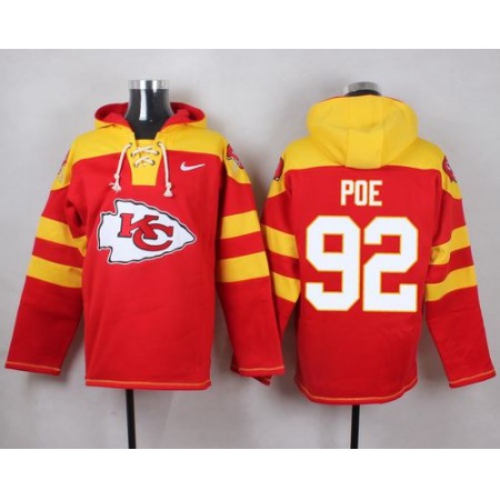 Chiefs #92 Dontari Poe Red Player Pullover NFL Hoodie