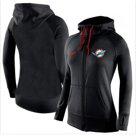 Women's Miami Dolphins Full-Zip Performance Hoodie Black