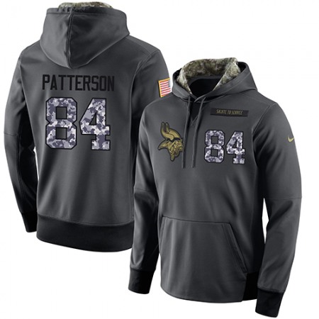 NFL Men's Minnesota Vikings #84 Cordarrelle Patterson Stitched Black Anthracite Salute to Service Player Performance Hoodie
