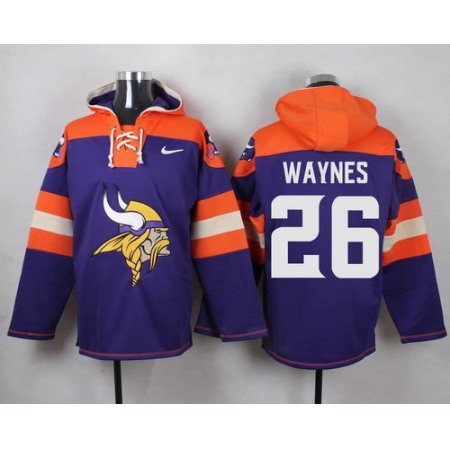 Vikings #26 Trae Waynes Purple Player Pullover NFL Hoodie