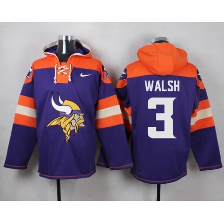 Vikings #3 Blair Walsh Purple Player Pullover NFL Hoodie