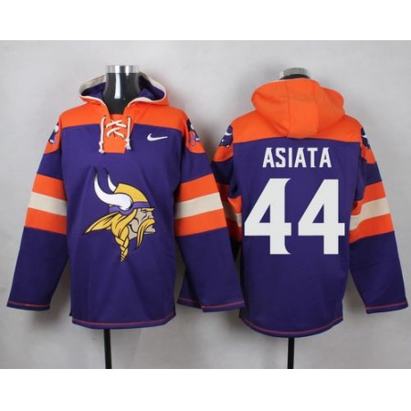 Vikings #44 Matt Asiata Purple Player Pullover NFL Hoodie