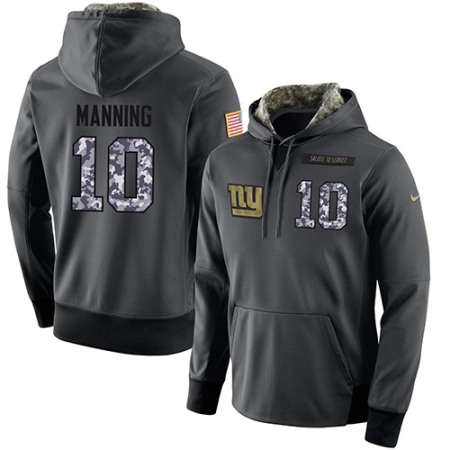 NFL Men's New York Giants #10 Eli Manning Stitched Black Anthracite Salute to Service Player Performance Hoodie