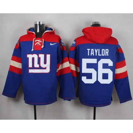 Giants #56 Lawrence Taylor Royal Blue Player Pullover NFL Hoodie