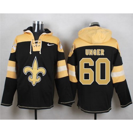 Saints #60 Max Unger Black Player Pullover NFL Hoodie