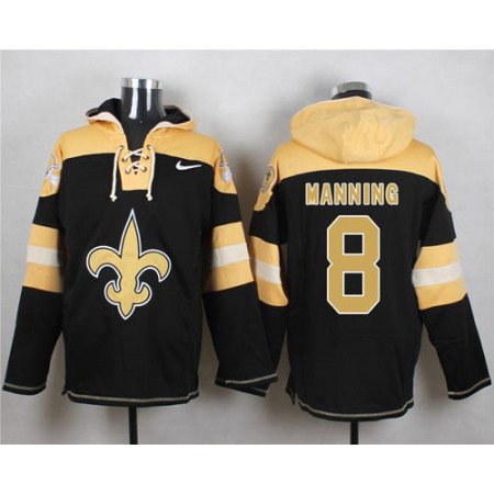 Saints #8 Archie Manning Black Player Pullover NFL Hoodie