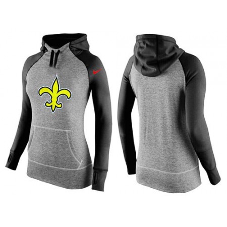 Women's New Orleans Saints Performance Hoodie Grey & Black_2