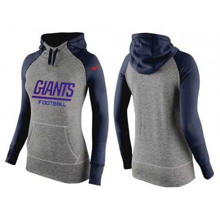 Women's New York Giants Performance Hoodie Grey & Dark Blue
