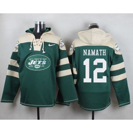 Jets #12 Joe Namath Green Player Pullover NFL Hoodie