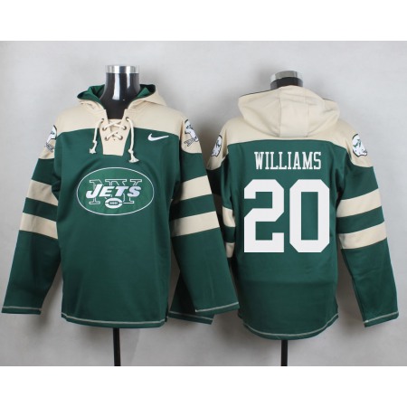 Jets #20 Marcus Williams Green Player Pullover NFL Hoodie