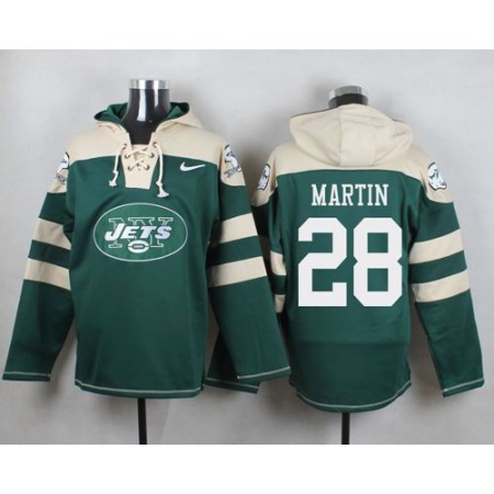 Jets #28 Curtis Martin Green Player Pullover NFL Hoodie