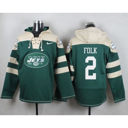 Jets #2 Nick Folk Green Player Pullover NFL Hoodie