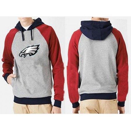 Philadelphia Eagles Logo Pullover Hoodie Grey & Red