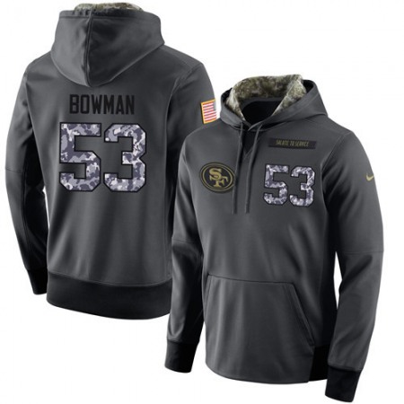 NFL Men's San Francisco 49ers #53 NaVorro Bowman Stitched Black Anthracite Salute to Service Player Performance Hoodie