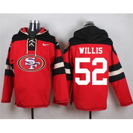 49ers #52 Patrick Willis Red Player Pullover NFL Hoodie