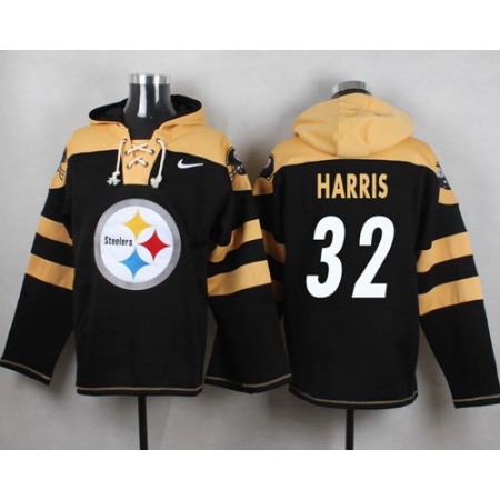 Steelers #32 Franco Harris Black Player Pullover NFL Hoodie