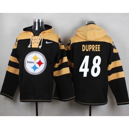 Steelers #48 Bud Dupree Black Player Pullover NFL Hoodie