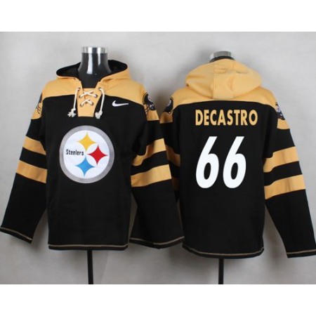 Steelers #66 David DeCastro Black Player Pullover NFL Hoodie