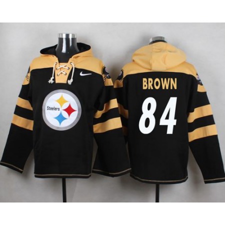 Steelers #84 Antonio Brown Black Player Pullover NFL Hoodie