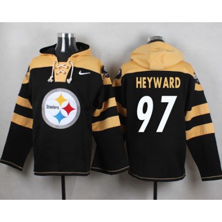 Steelers #97 Cameron Heyward Black Player Pullover NFL Hoodie