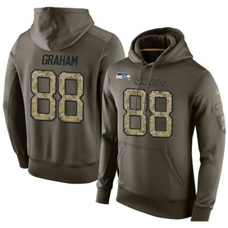 NFL Men's Seattle Seahawks #88 Jimmy Graham Stitched Green Olive Salute To Service KO Performance Hoodie