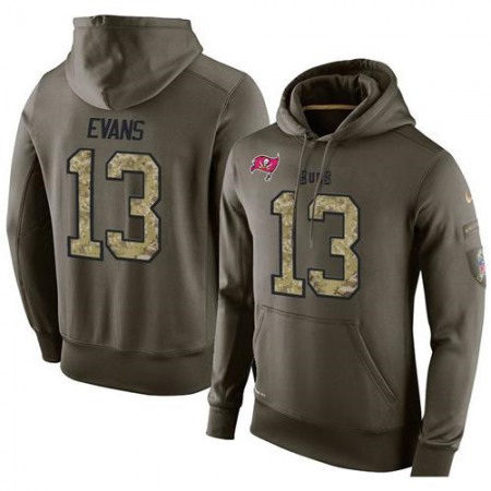 NFL Men's Tampa Bay Buccaneers #13 Mike Evans Stitched Green Olive Salute To Service KO Performance Hoodie