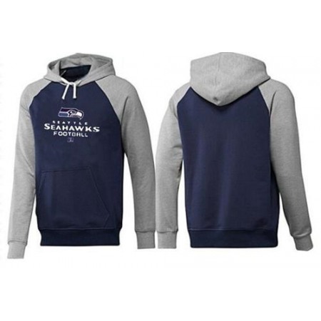 Seattle Seahawks Critical Victory Pullover Hoodie Dark Blue & Grey