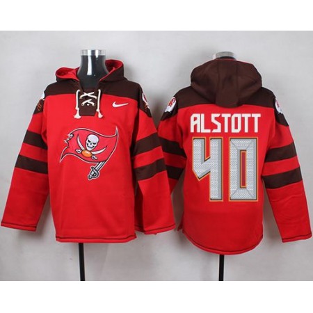 Buccaneers #40 Mike Alstott Red Player Pullover NFL Hoodie