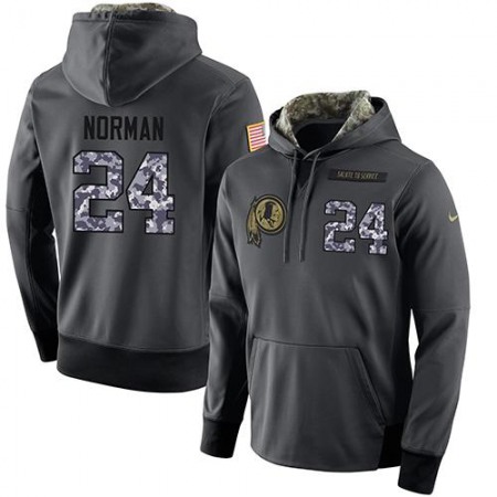 NFL Men's Washington Redskins #24 Josh Norman Stitched Black Anthracite Salute to Service Player Performance Hoodie