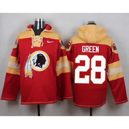 Redskins #28 Darrell Green Burgundy Red Player Pullover NFL Hoodie