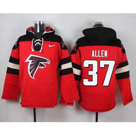 Falcons #37 Ricardo Allen Red Player Pullover NFL Hoodie