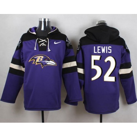 Ravens #52 Ray Lewis Purple Player Pullover NFL Hoodie