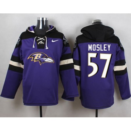 Ravens #57 C.J. Mosley Purple Player Pullover NFL Hoodie