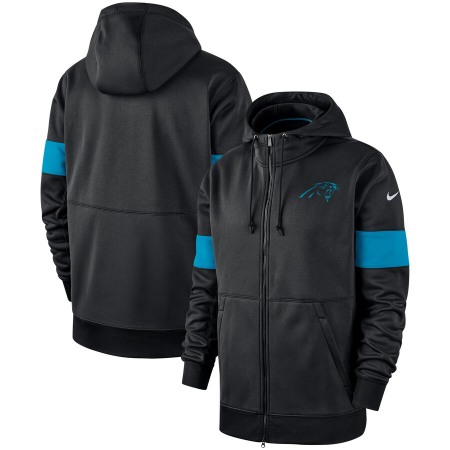 Men's Carolina Panthers Black Sideline Performance Full-Zip Hoodie