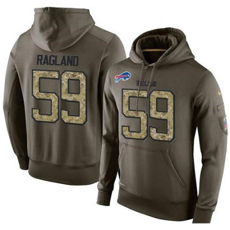 NFL Men's Buffalo Bills #59 Reggie Ragland Stitched Green Olive Salute To Service KO Performance Hoodie