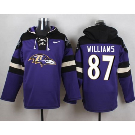 Ravens #87 Maxx Williams Purple Player Pullover NFL Hoodie