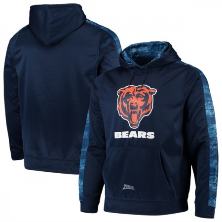 Men's Chicago Bears Zubaz Navy Tonal Oxide Pullover Hoodie