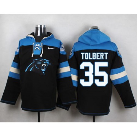 Panthers #35 Mike Tolbert Black Player Pullover NFL Hoodie