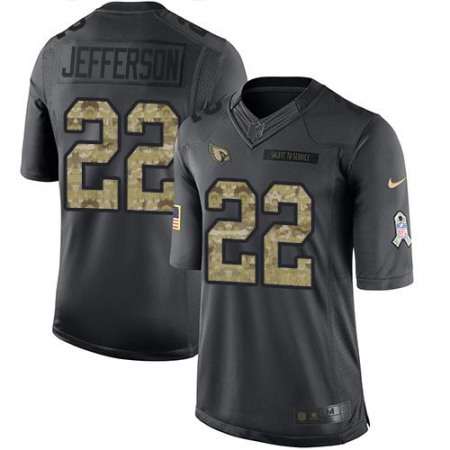 Cardinals #22 Tony Jefferson Black Men's Stitched NFL Limited 2016 Salute to Service Jersey